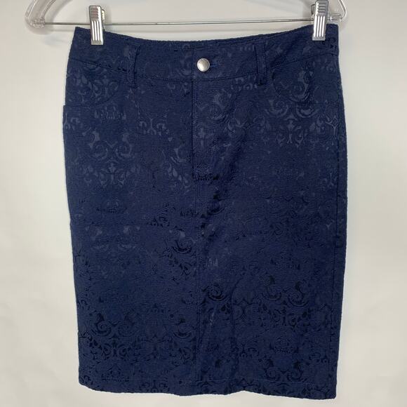 Blue Jacquard Woven Skirt Sz Small 28" Waist - Picture 1 of 6